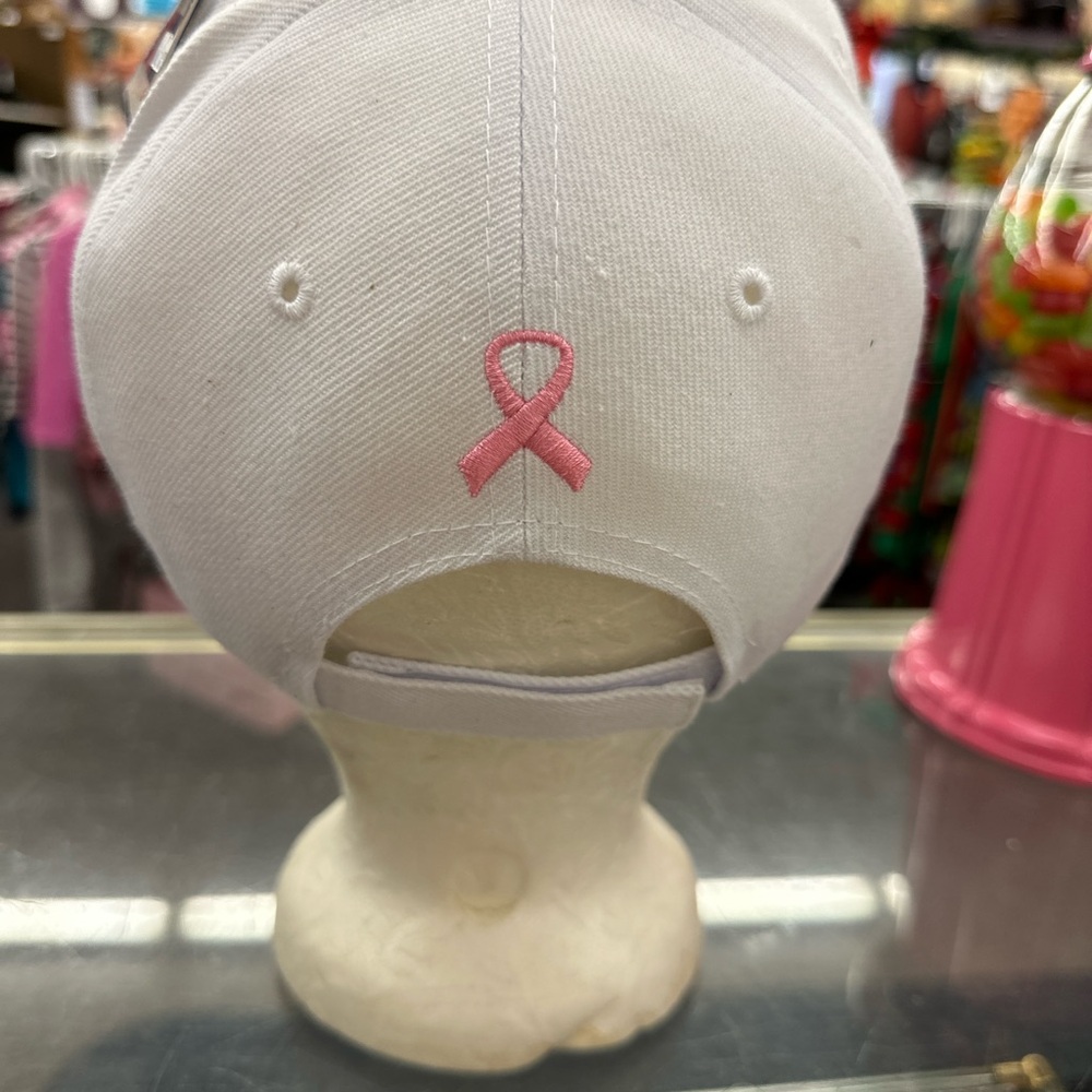 White, Pink Ribbon Cap " I Will Survive" by EZCAP - Picture 4 of 5